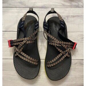 Chaco Chaco’s Navy Blue & Yellow Girl Hiking Sandals Shoes, Size Youth 6